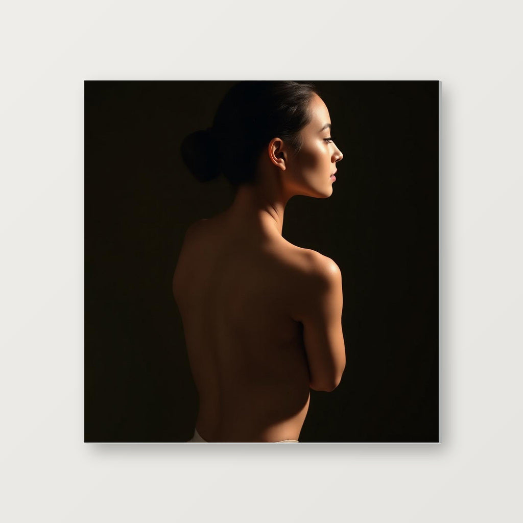 portrait detail showing skin tones on a glossy metal print